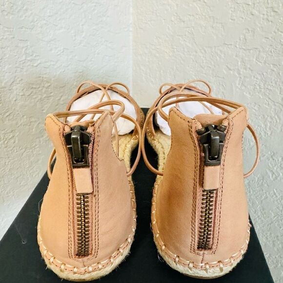 Eileen Fisher Lace-Up Leather Espadrille Sandal, Toffee Cream Pink Size‎ 8, NWT - Picture 15 of 16